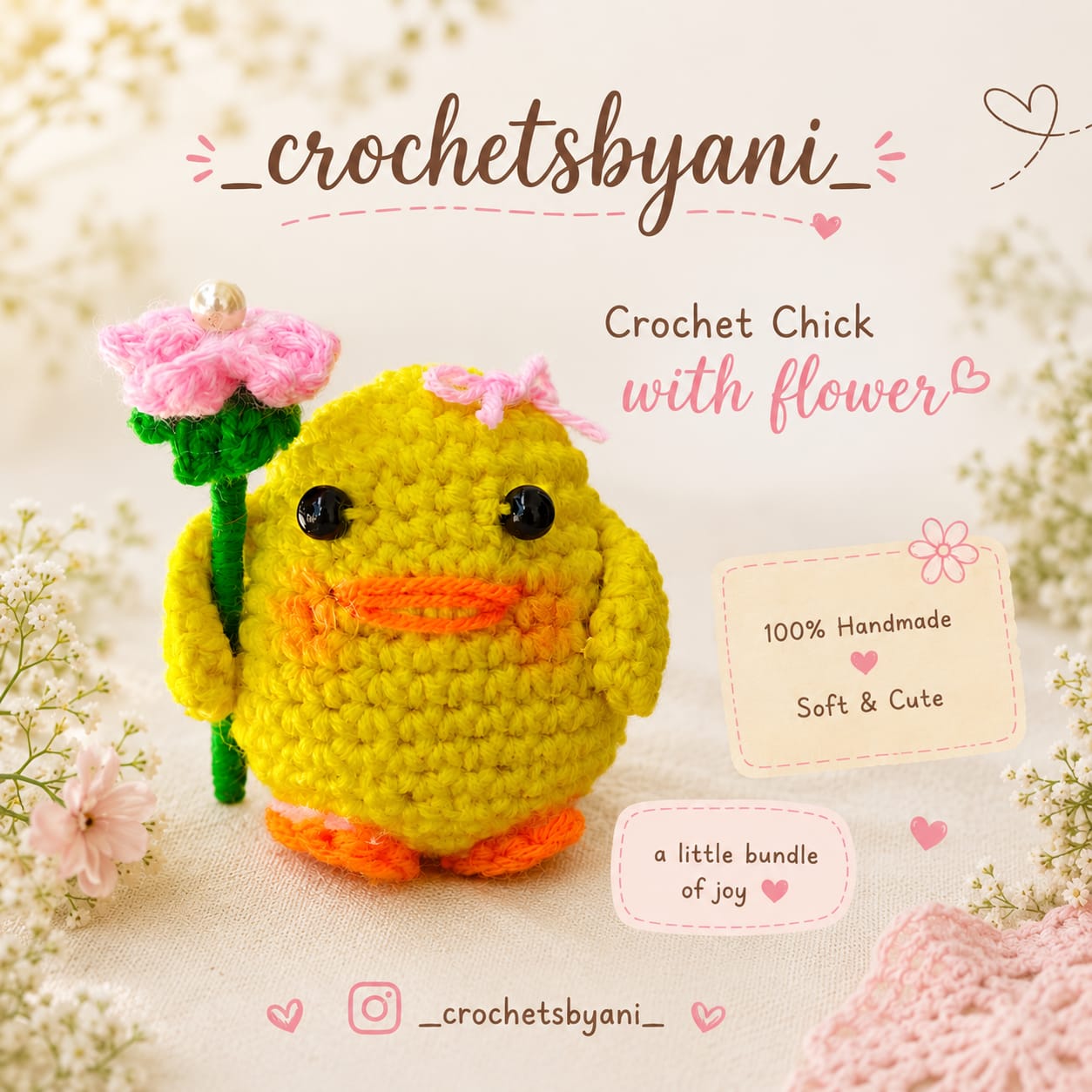 Crochet Chick with Flower