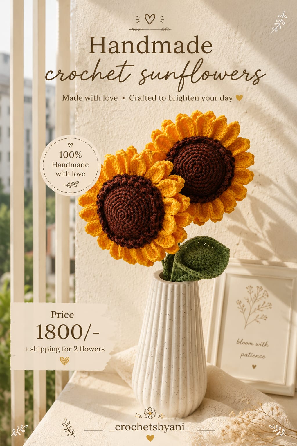 Crochet Sunflowers Big