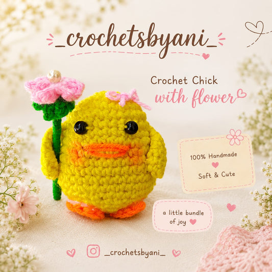 Crochet Chick with Flower